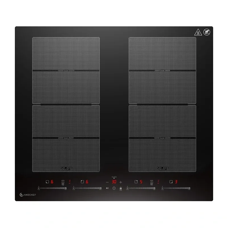 AMZCHEF CE-FS-I74S-FFDD10 Induction Cooktop, 4 zones